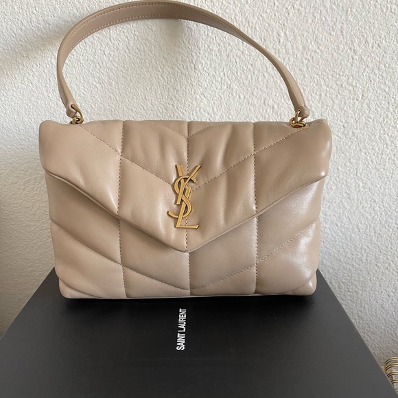 Yves Saint Laurent Handbags - Authentic YSL Puffer Toy Bag in Beige Lambskin